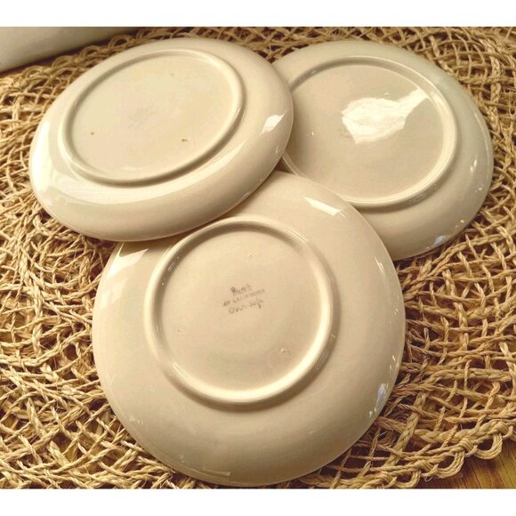 SET/3 Brock of California Harvest Yellow Saucers Tea Cup Saucers, Fair Condition - Picture 5 of 11